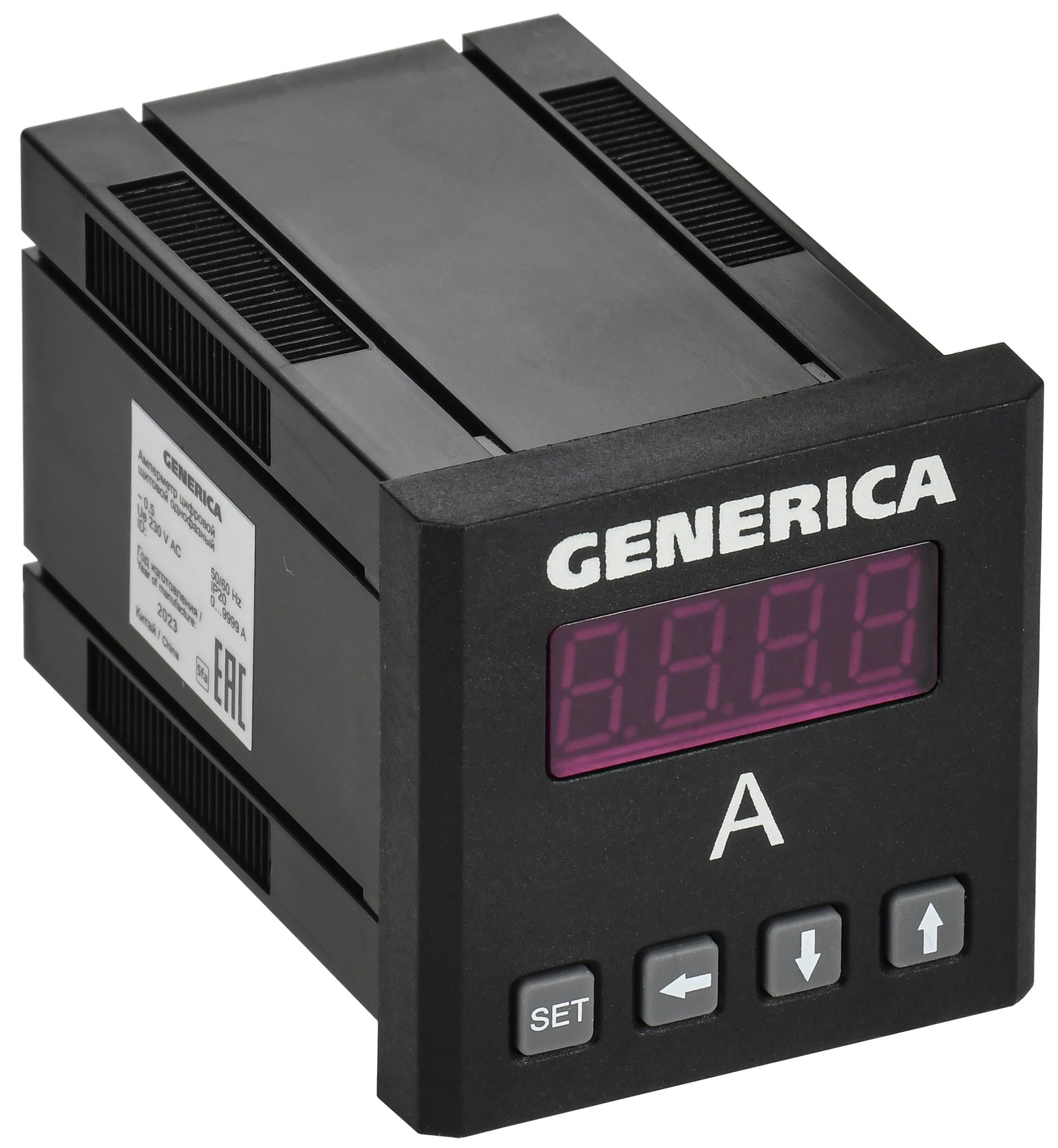 Амперметр цифр. щит. 1-ф. 48х48 LED GENERICA