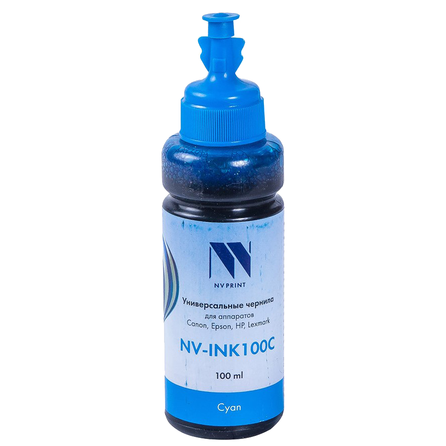 Чернила NV Print-INK100 универсальные Cyan на водной основе для аппаратов Сanon/Epson/НР/Lexmark (100ml) Китай
