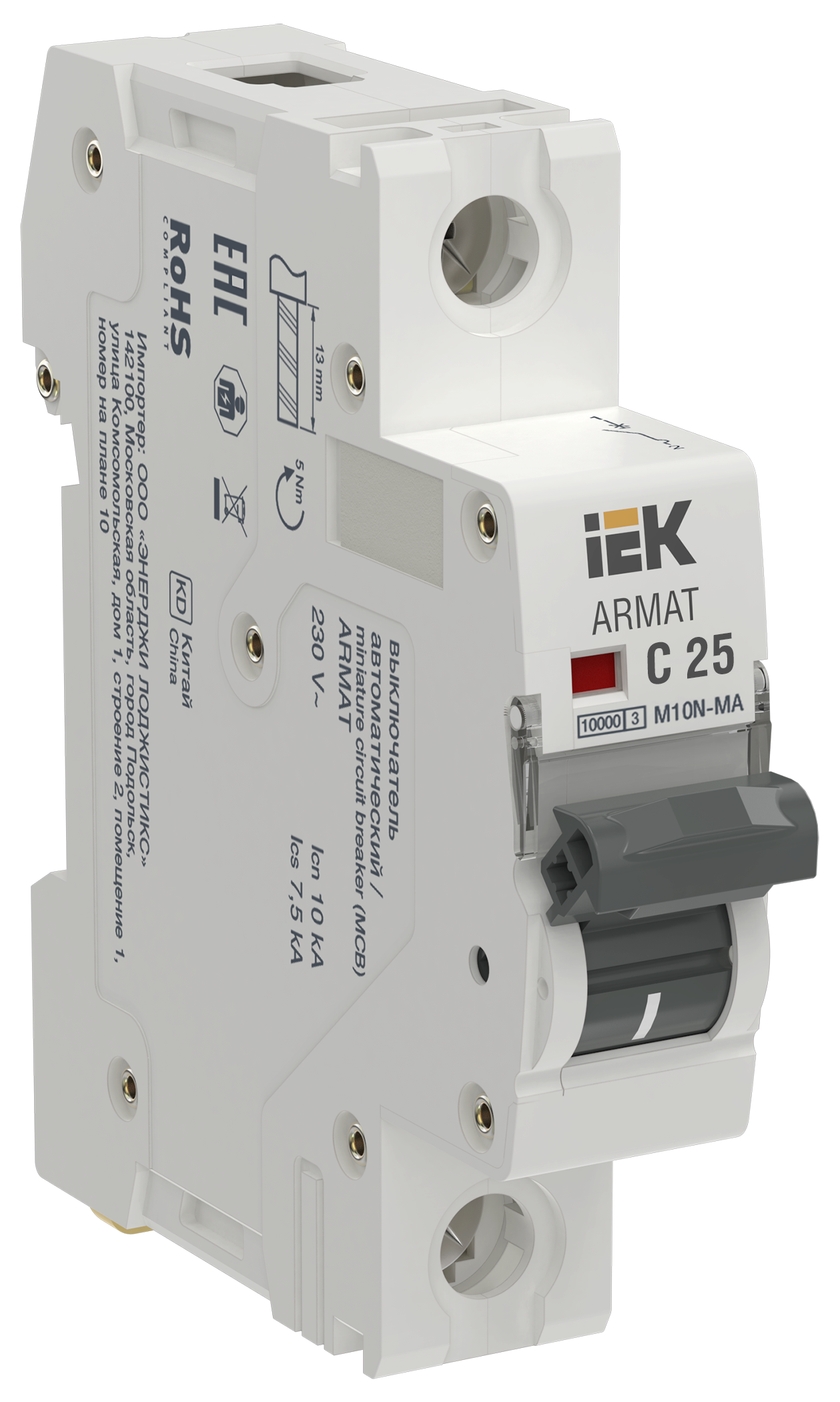 ARMAT Авт. выкл. без тепл. расц. M10N-MA 1P C 25А IEK