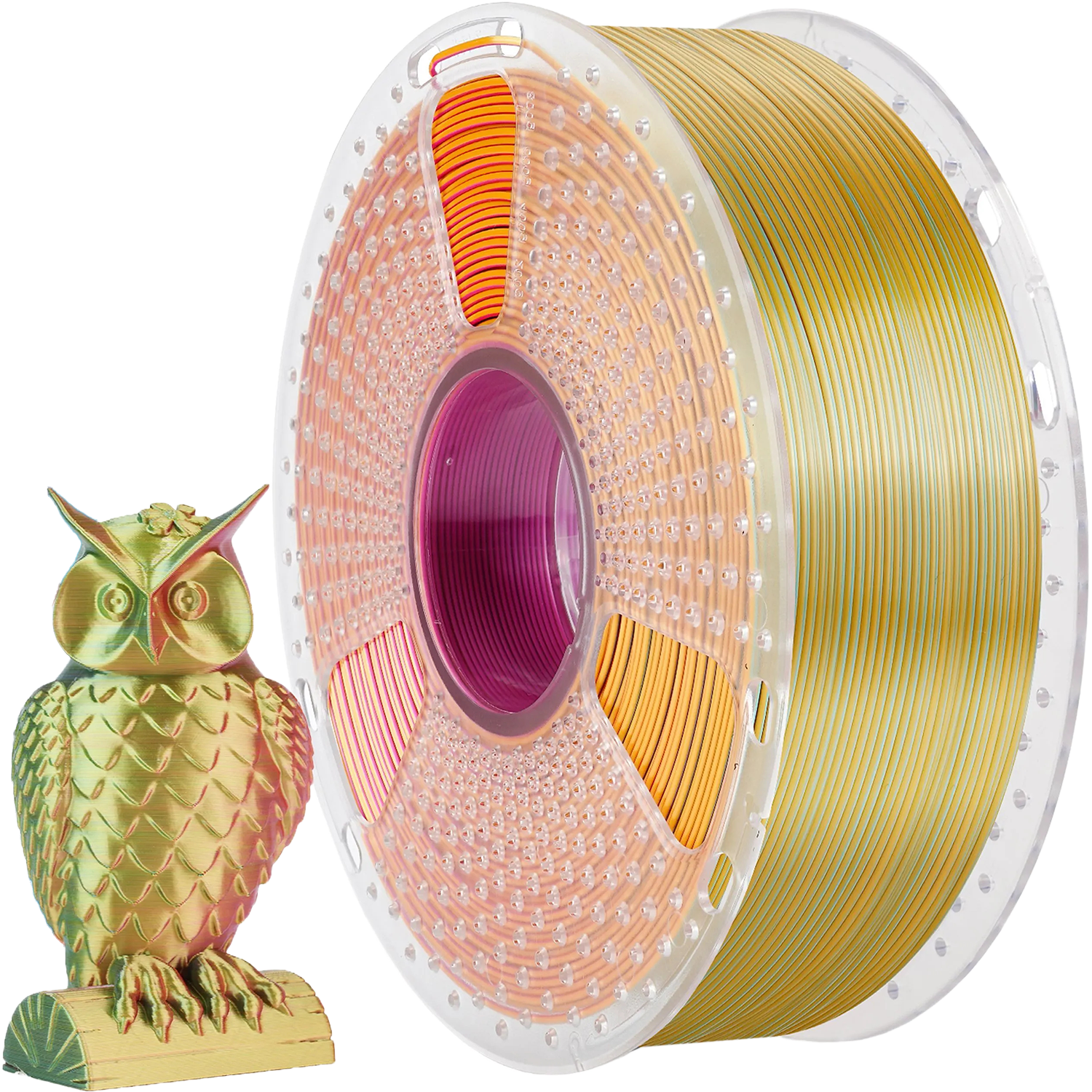 Филамент NVPRINT Silk PLA+  Red/Yellow/Green  для 3D печати диаметр 1.75мм  длина 330 метров  масса 1 кг