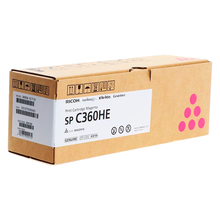 Ricoh Принт-картридж SP C360HE малиновый SP C360DNw/SP C360SNw/SP C360SFNw/SP C361SFNw, (6000 страниц)(408186)