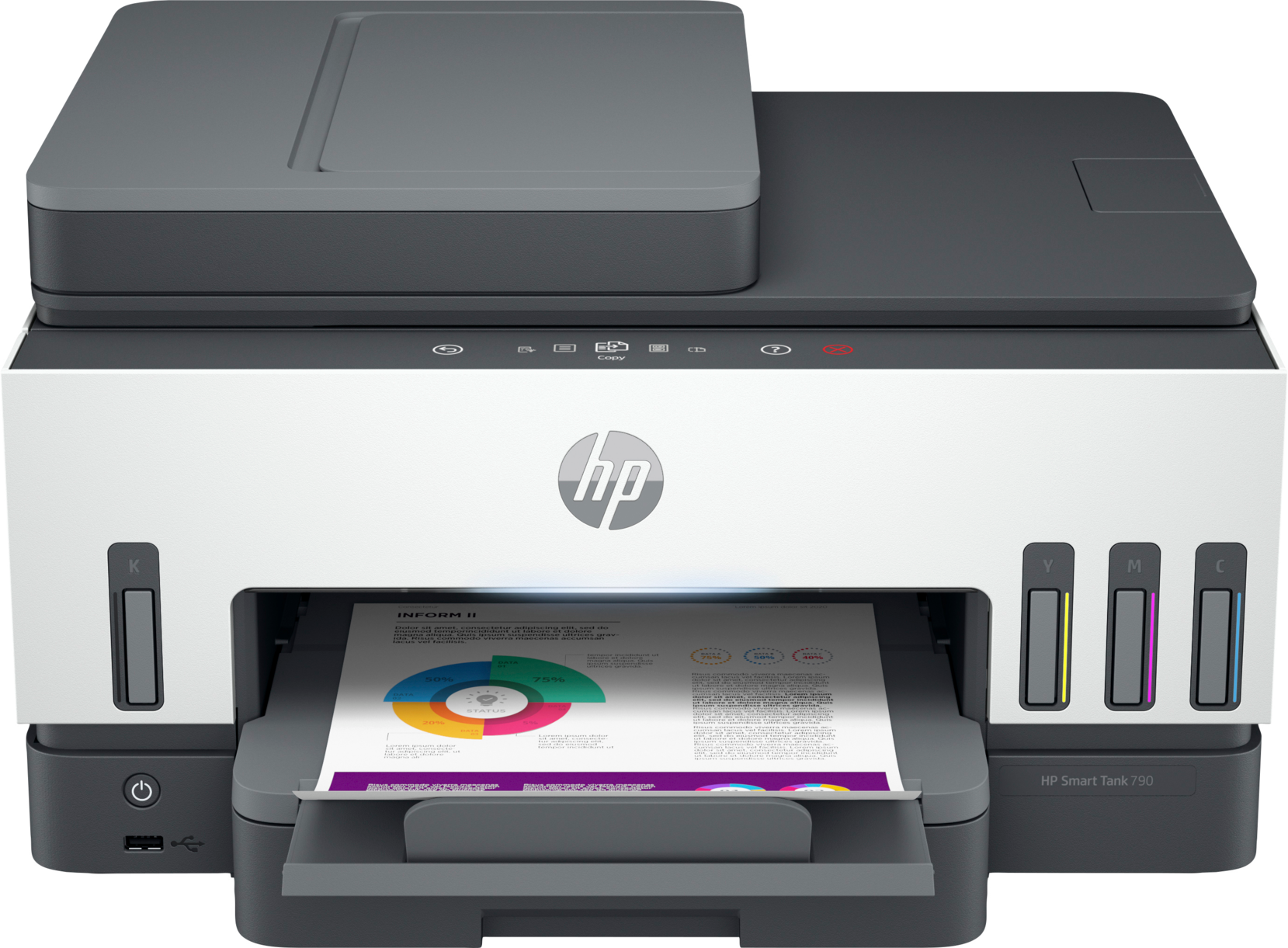 МФУ струйный HP Smart Tank 790 (4WF66A) A4 Duplex Net WiFi BT USB серый/белый