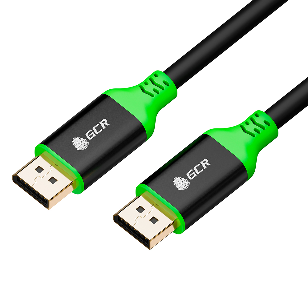 GCR PRO Кабель 2.0m DisplayPort v1.4, 8K 60Hz, 4K 165Hz, черный, медь, 3X экран с армированием, AL корпус