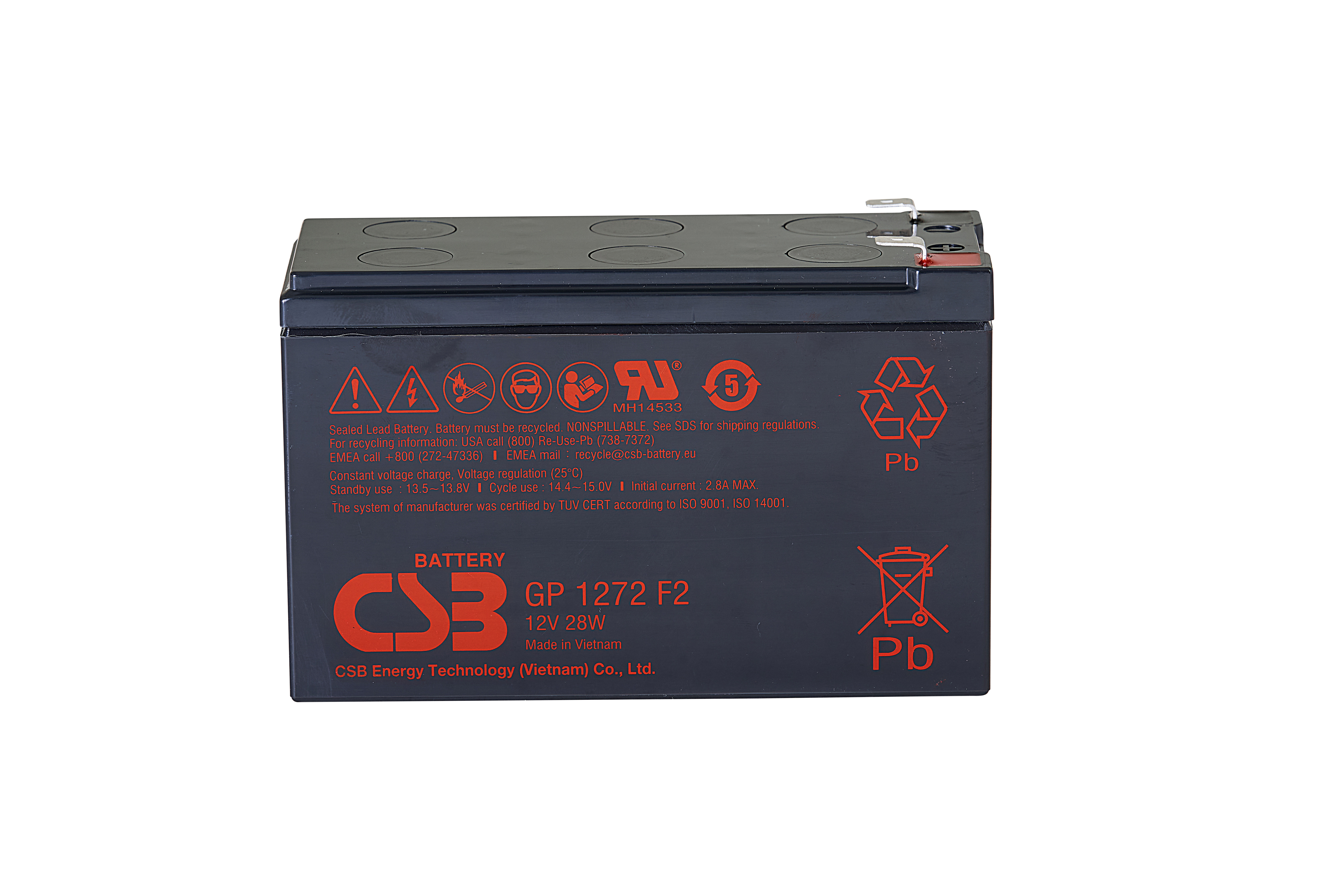 WBR Батарея GP1272 (28W) f2 (12V/7,2Ah)