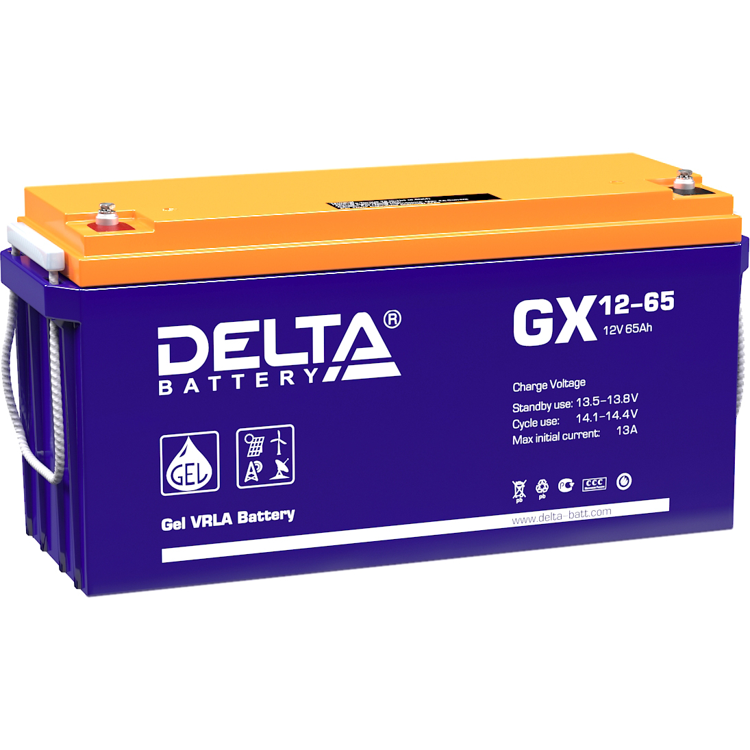 Delta GX 12-65 (Xpert) (65 А\ч, 12В) свинцово- кислотный аккумулятор