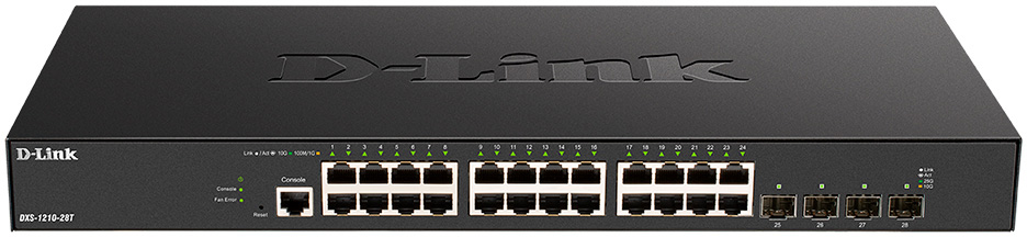 D-Link DXS-1210-28T/A1A PROJ Управляемый L2+ коммутатор с 24 портами 10GBase-T и 4 портами 25GBase-X SFP28