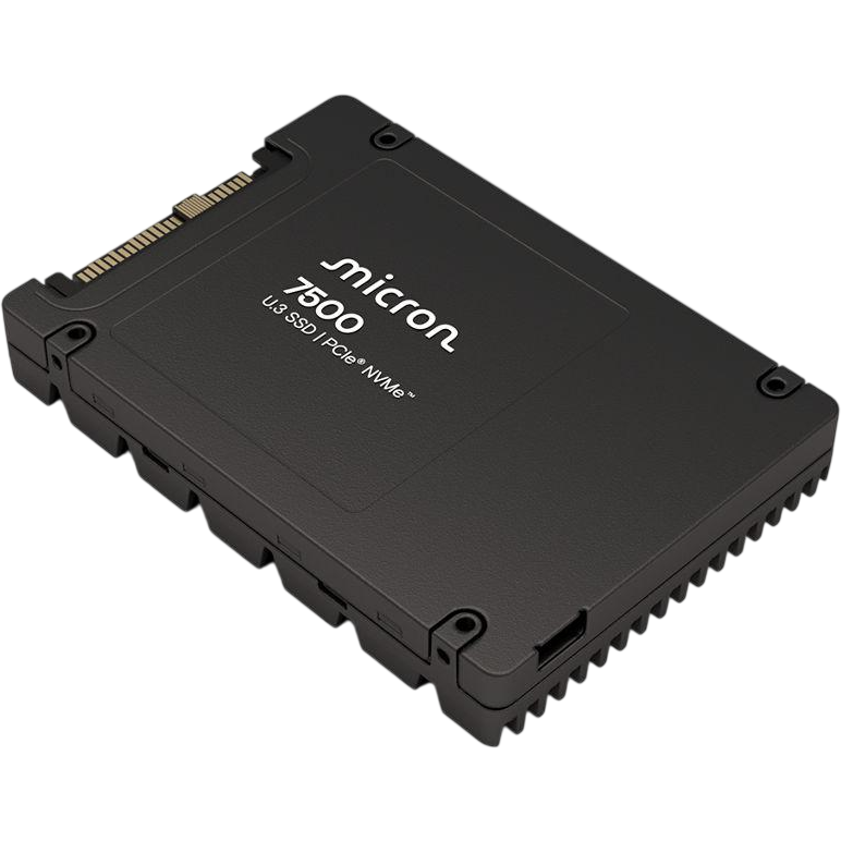 Твердотельный накопитель/ Micron SSD 7500 PRO, 3840GB, U.3(2.5" 15mm), NVMe, PCIe 4.0 x4, 3D TLC, R/W 6800/5300MB/s, IOPs 1 100 000/180 000, TBW 7008, DWPD 1 (12 мес.)
