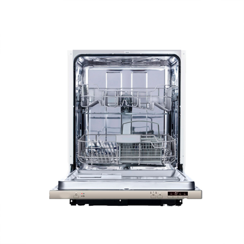 Посудомоечная машина HOMSair/ Посудомоечная машина HOMSair DW64E, встраиваемая, комбинированное управление, конденсационная сушка, дисплей, 4 программы, вместимость 12 комплектов, режим 1/2 загрузки, отсрочка старта, энергоэффективность А++, уровень шума 49 дБ, цвет нержавеющая сталь