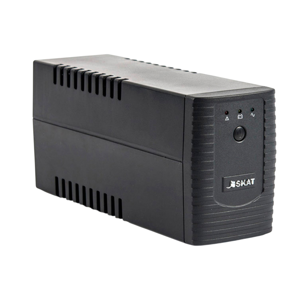 449 SKAT-UPS 600-IN-1x7 ИБП Line interactive, 220 В, 600ВА/360Вт, 1 АКБ 7Ач, вых. роз 1Schuko + 1 C13, USB, RJ11,  внутр. меандр. стабилизация напряжения, ШГВ 100х300х142, вес 4.2кг