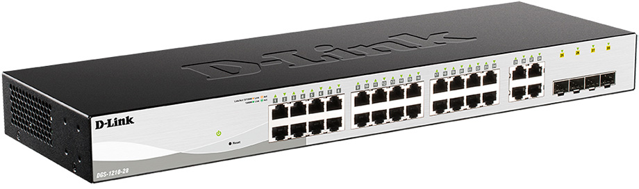 D-Link DGS-1210-28/F3A Управляемый L2 коммутатор с 24 портами 10/100/1000Base-T и 4 комбо-портами 100/1000Base-T/SFP