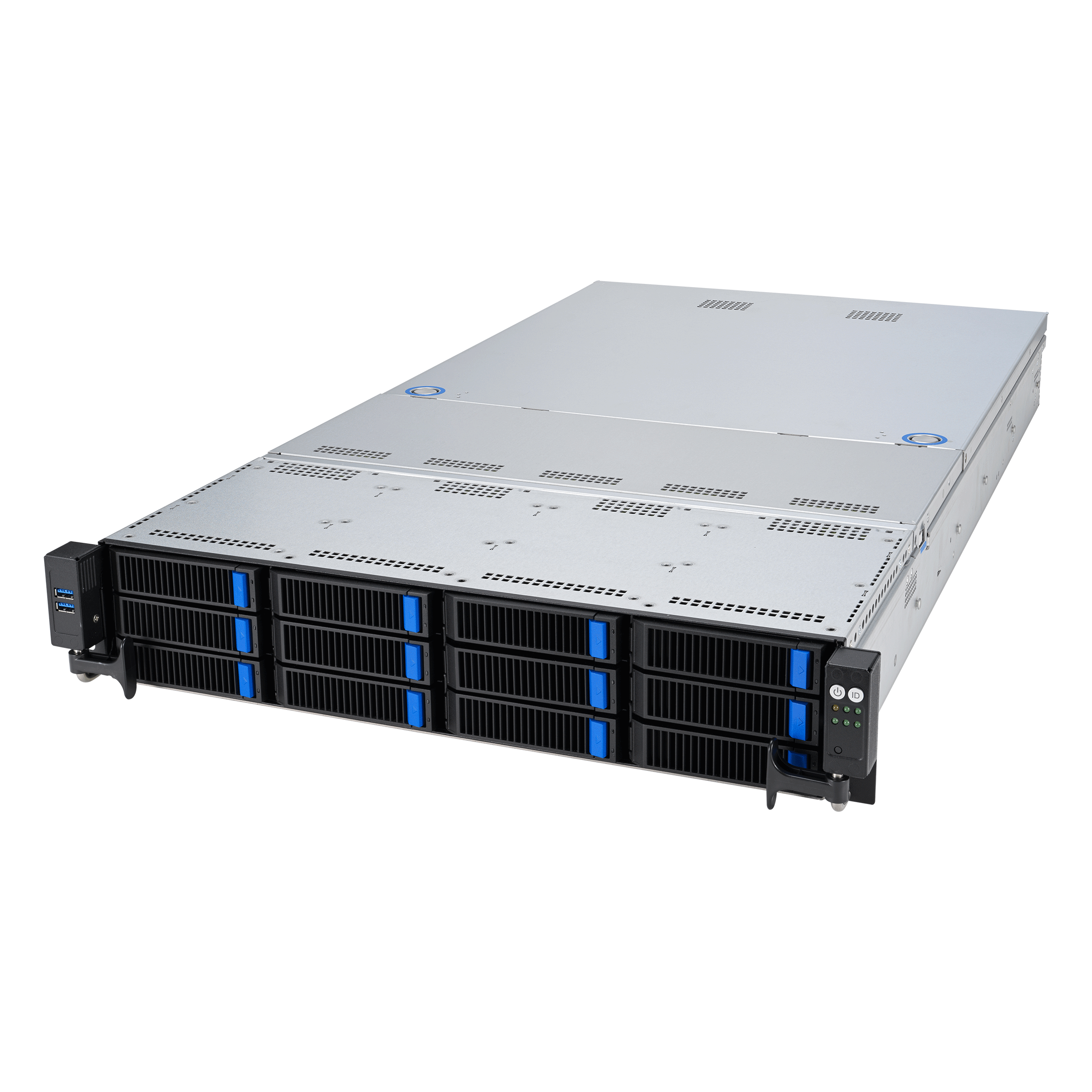 Серверная платформа/ ASUS RS521A-E12-RS12U, 2U, 1 x  SP5 (LGA 6096) 4th/5th gen AMD EPYC (STD HS up to 400W), 24 x DIMM slots DDR5 (6400/5600 with 9005 series, 4800 with 9004 series), Up to 5xPCIe Gen