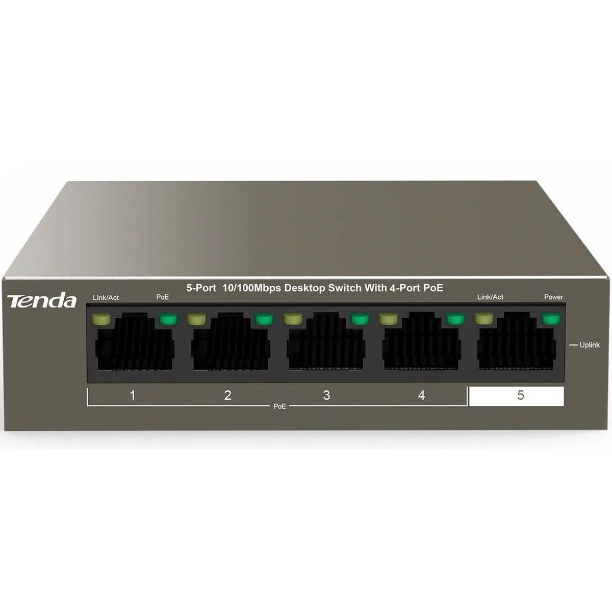 TENDA TEF1105P-4-38W Коммутатор настольный 5-Ports 10/100 Base-TX 4-Ports PoE(PoE бюджет 35W)