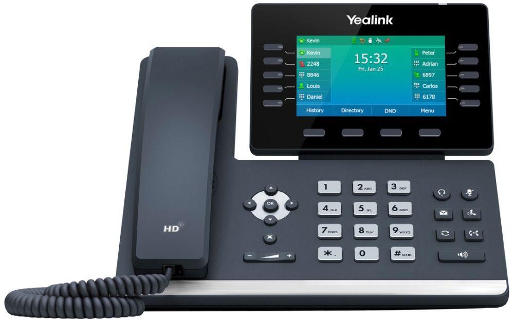 YEALINK SIP-T54W SIP-телефон, цветной экран 4.3", 16 SIP аккаунтов, Wi-Fi, Bluetooth, Opus, 10*BLF, PoE, USB, GigE, БЕЗ БП