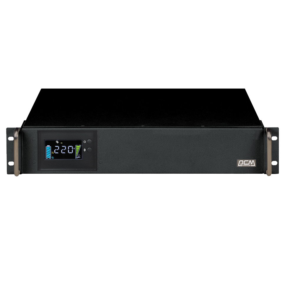 PowerCom King Pro RM KIN-1500AP LCD (2U) ИБП {Line-Interactive, 1500VA/1200W, Rack, 6х С13, Serial+USB, SmartSlot, RS-232} (1152600)