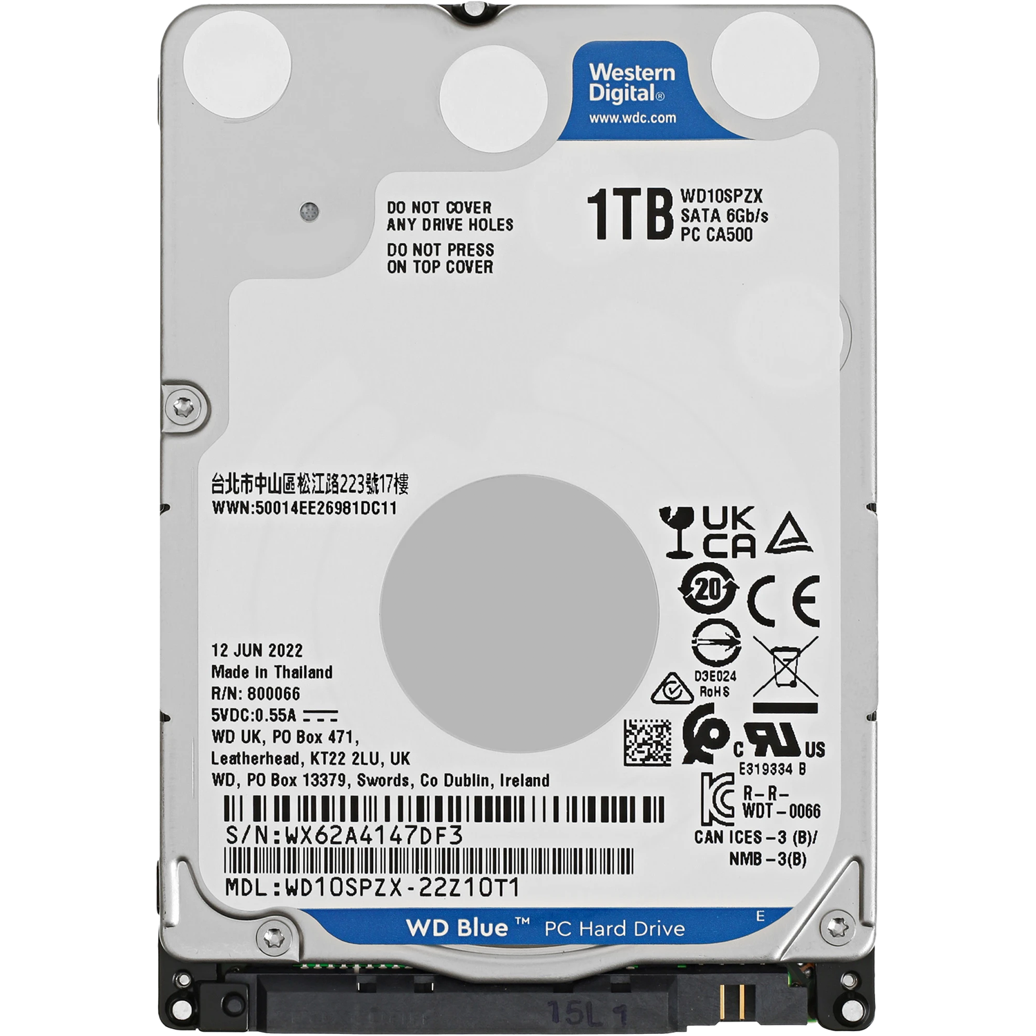 Жесткий диск/ HDD WD SATA3 1TB 2.5"" Blue 5400 RPM 128Mb 1 year warranty