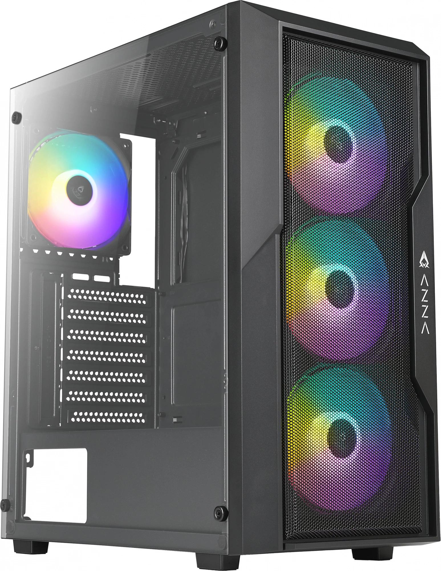 Корпус Azza Fighter черный ATX 4x120mm 2x140mm 2xUSB2.0 1xUSB3.0 audio bott PSU [CSAZ-290 FIGHTER]