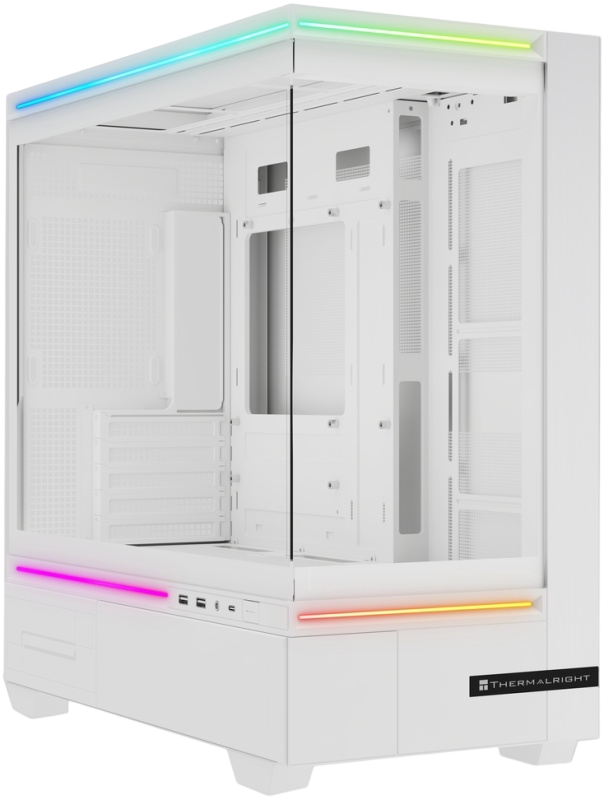 Корпус без блока питания/ Case Thermalright M10 Vision, Mini-Tower, TG, LCD, ARGB, no fans, 2xUSB-A 3.0, 1xUSB Type-C, mATX, mITX White