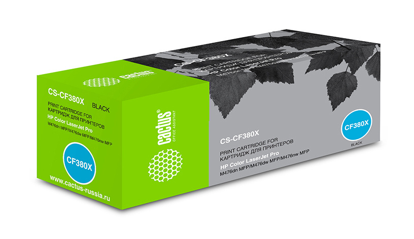CACTUS CF380X Тонер Картридж CS-CF380X черный для HP LJ Pro M476dn/M476nw/M476dw (4400стр.)
