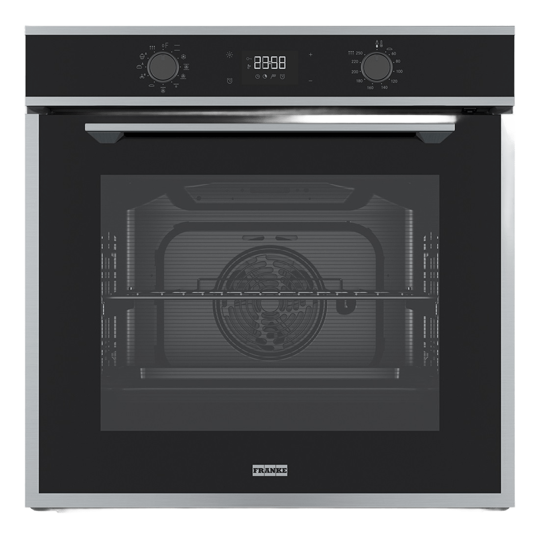 Духовой шкаф Franke FMA 97 P XS/ Best, Электрический духовой шкаф, 60 см, серия MARIS, 71л, 11 функций, утапливаемые ручки, дисплей, пиролиз, телескопические направляющие 2 уровня, черный