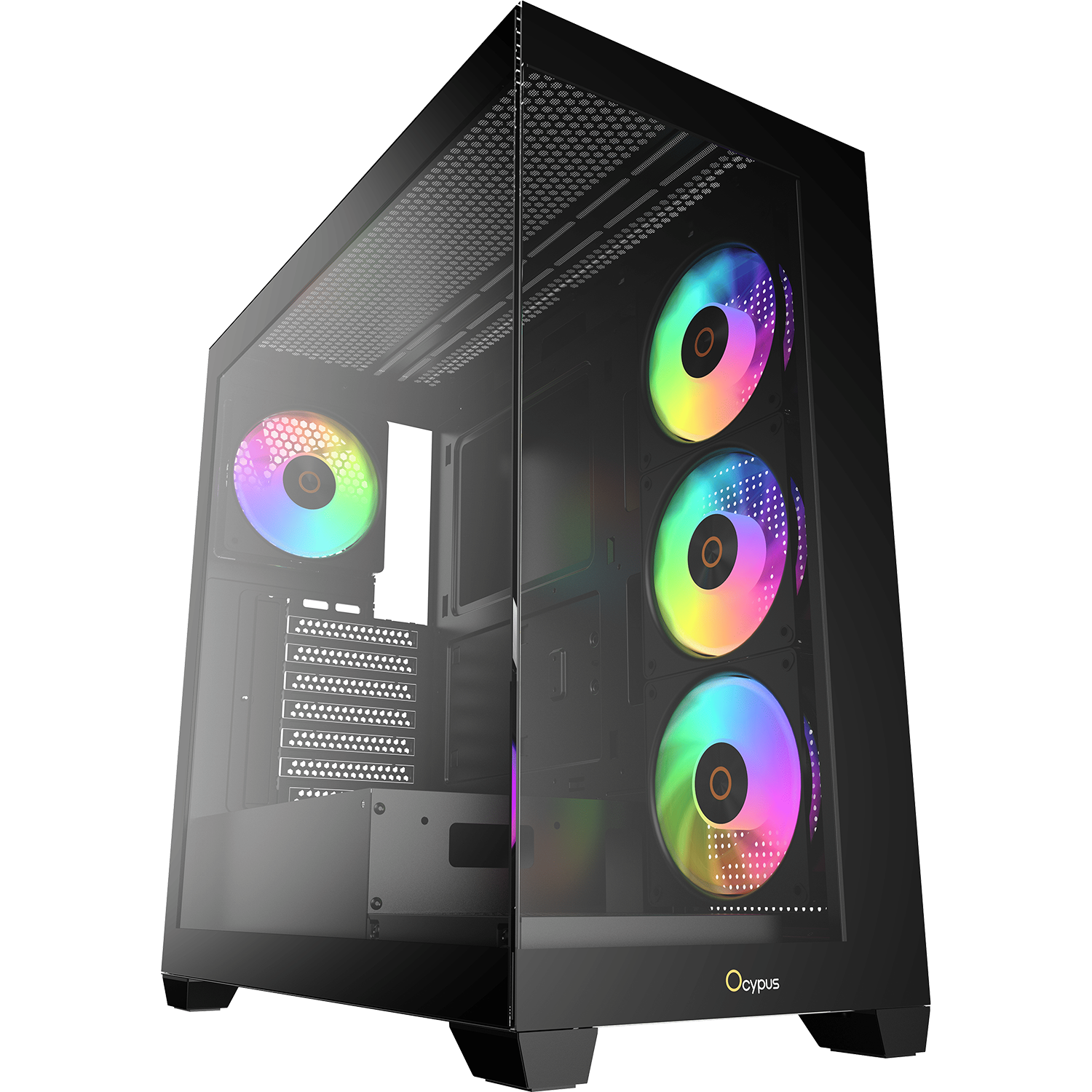Case Ocypus Gamma C72 BK ARGB  ATX / win / black / 4 ARGB fans / no PSU / Tempered Glass