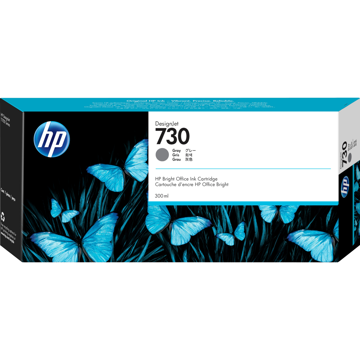 HP 730  P2V72A Картридж HP серый   {HP DesignJet T1700, (300 мл)}