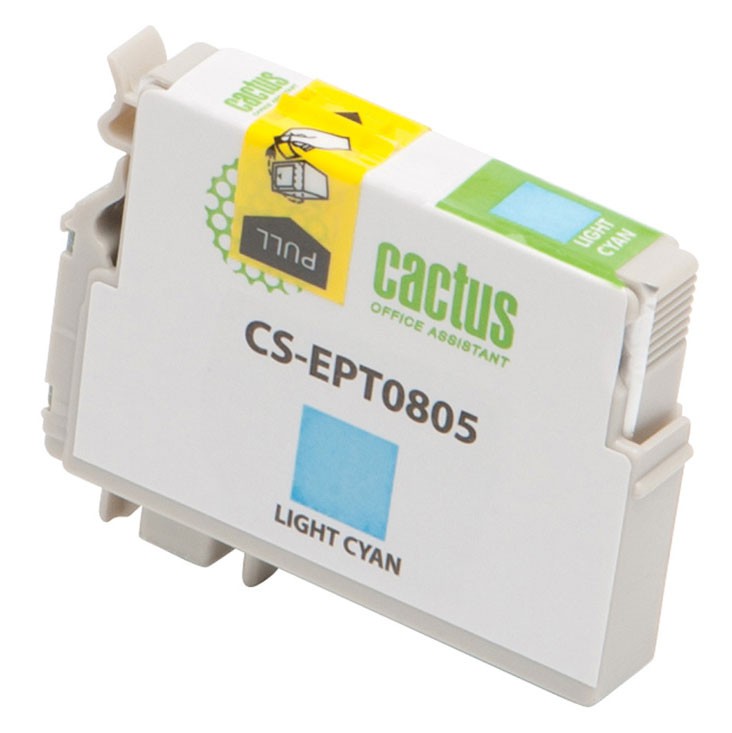 Картридж струйный Cactus CS-EPT0805 светло-голубой (11.4мл) для Epson Stylus Photo P50/PX650/PX660/PX700/PX700W/PX710/PX710W/PX720/PX720WD/PX800/PX800FW/PX810/PX810FW/PX820/PX820FWD/R265/R285/R360/RX5