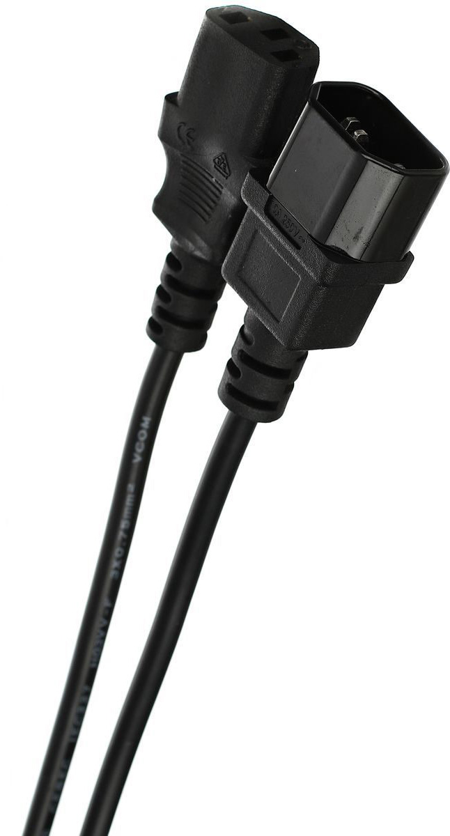 VCOM CE001-CU0.75-1.8 Кабель монитор - компьютер 220V (UPS -> устройство) VCOM <VDE> 3G*0.75mm (CE001-CU)1.8м