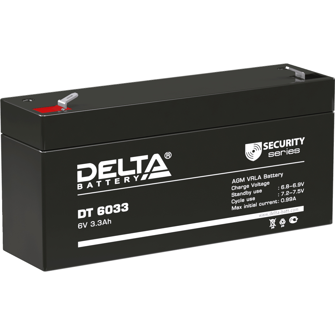 Delta DT 6033 (3,3 А\ч, 6В) свинцово- кислотный аккумулятор