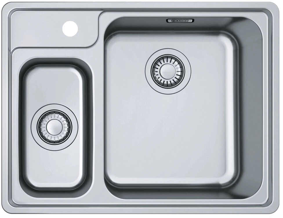 Мойка Franke 127.0688.780/ Best, Серия BELL, Мойка BCX 260 TL, мойка625 x 480 mm, чаша 360 x 415 x 180 mm,чаша 170 x 320 x 130 mm, монтаж сверху или вровень, скрытый перелив, крепления FastFix
