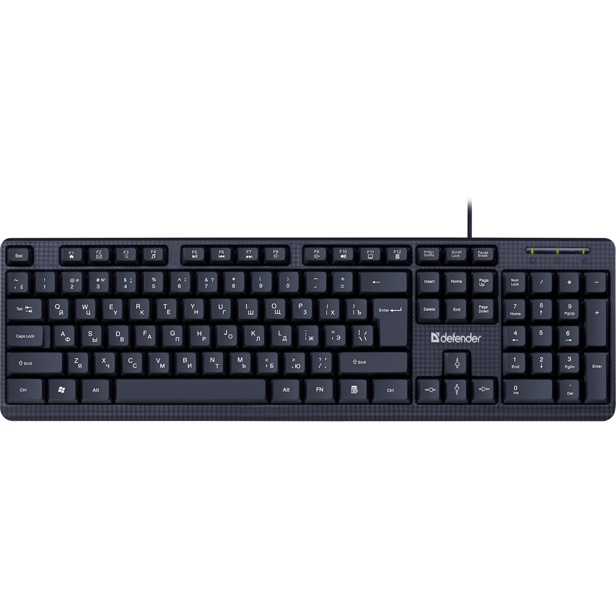 Defender Клавиатура Daily HB-162 RU,черный,104 кнопки +FN, 1.8м