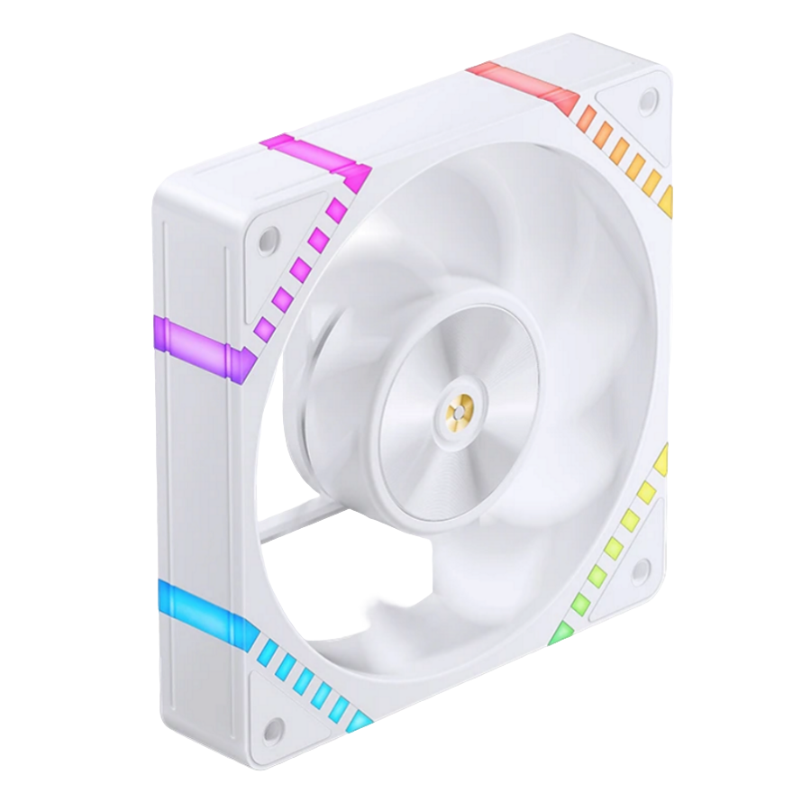 Кулер для корпуса/ Case Cooler JONSBO HF2-120WR Reverse (120x120x25mm, 4-pin PWM, ARGB, 63.3CFM, 29.5dBA, 2200RPM, White)