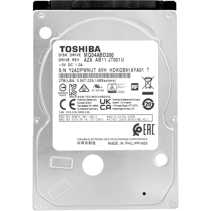 2Tb Toshiba SATA-III MQ04ABD200 Notebook/Desktop 2TB MQ04 512E (5400rpm) 128Mb 2.5"