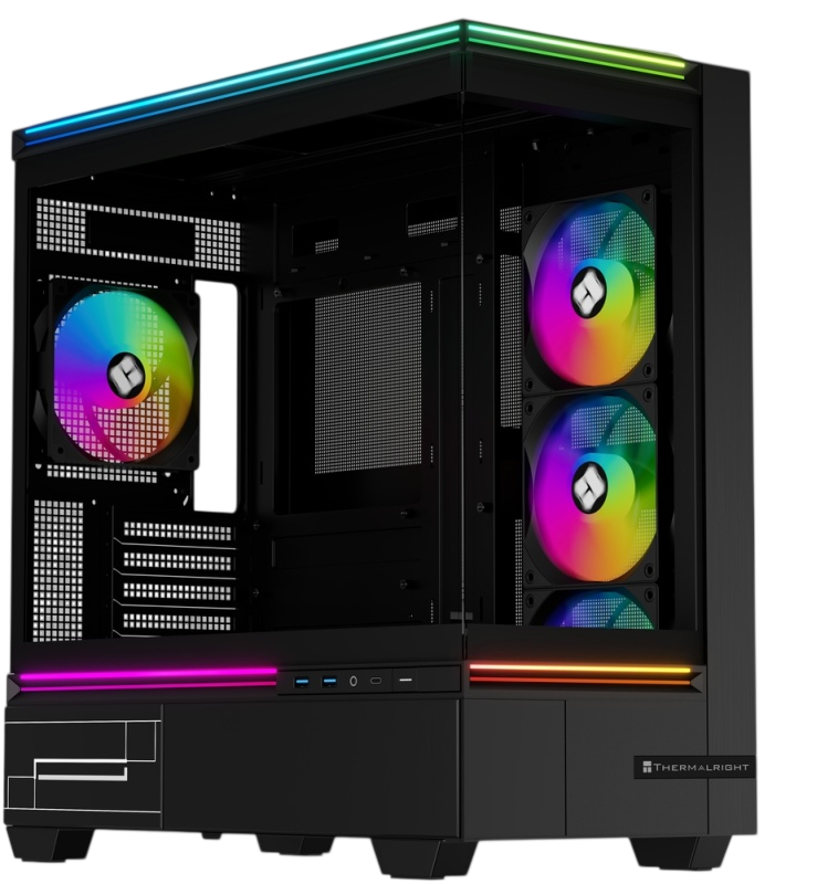 Корпус без блока питания/ Case Thermalright M10 FAN4-C, Mini-Tower, TG, 4x120mm ARGB, 2xUSB-A 3.0, 1xUSB Type-C, mATX, mITX Black