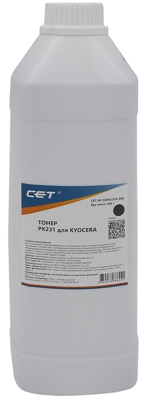 Тонер PK231 для KYOCERA ECOSYS M8124cidn/8130cidn (Japan) Black, 500г/бут, (унив.), OSP0231K-500, , шт