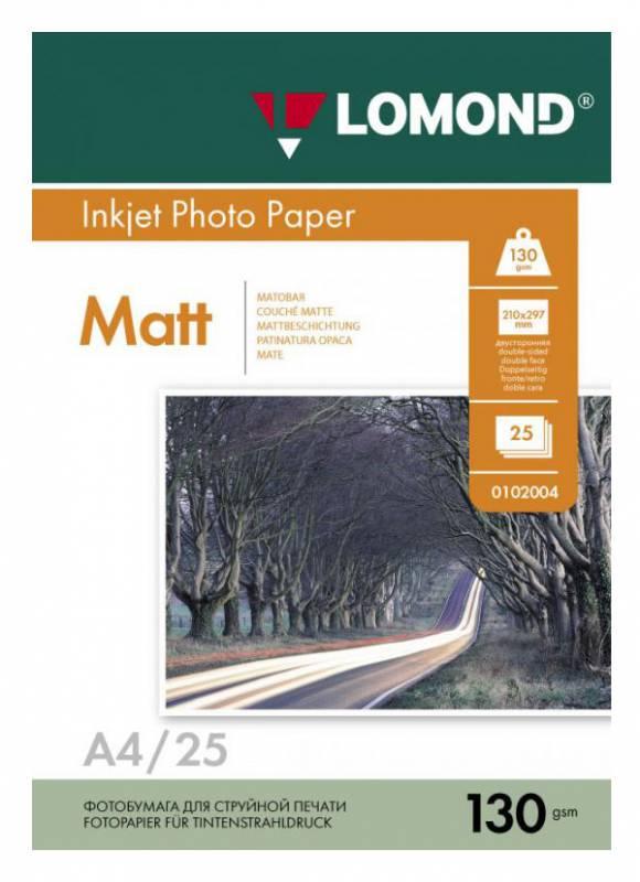 0102039  LOMOND  Матовая бумага 2x A4, 130г/м2, 25л