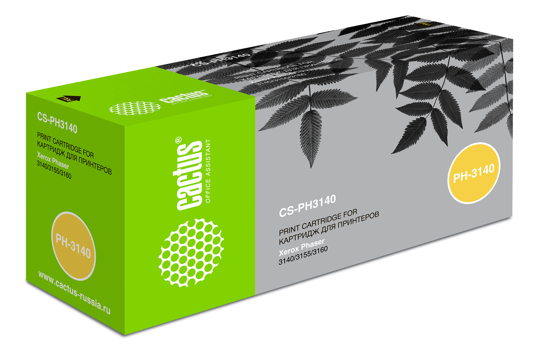 -/ Картридж лазерный Cactus CS-PH3140 108R00908 черный (1500стр.) для Xerox Phaser 3140/3155/3160