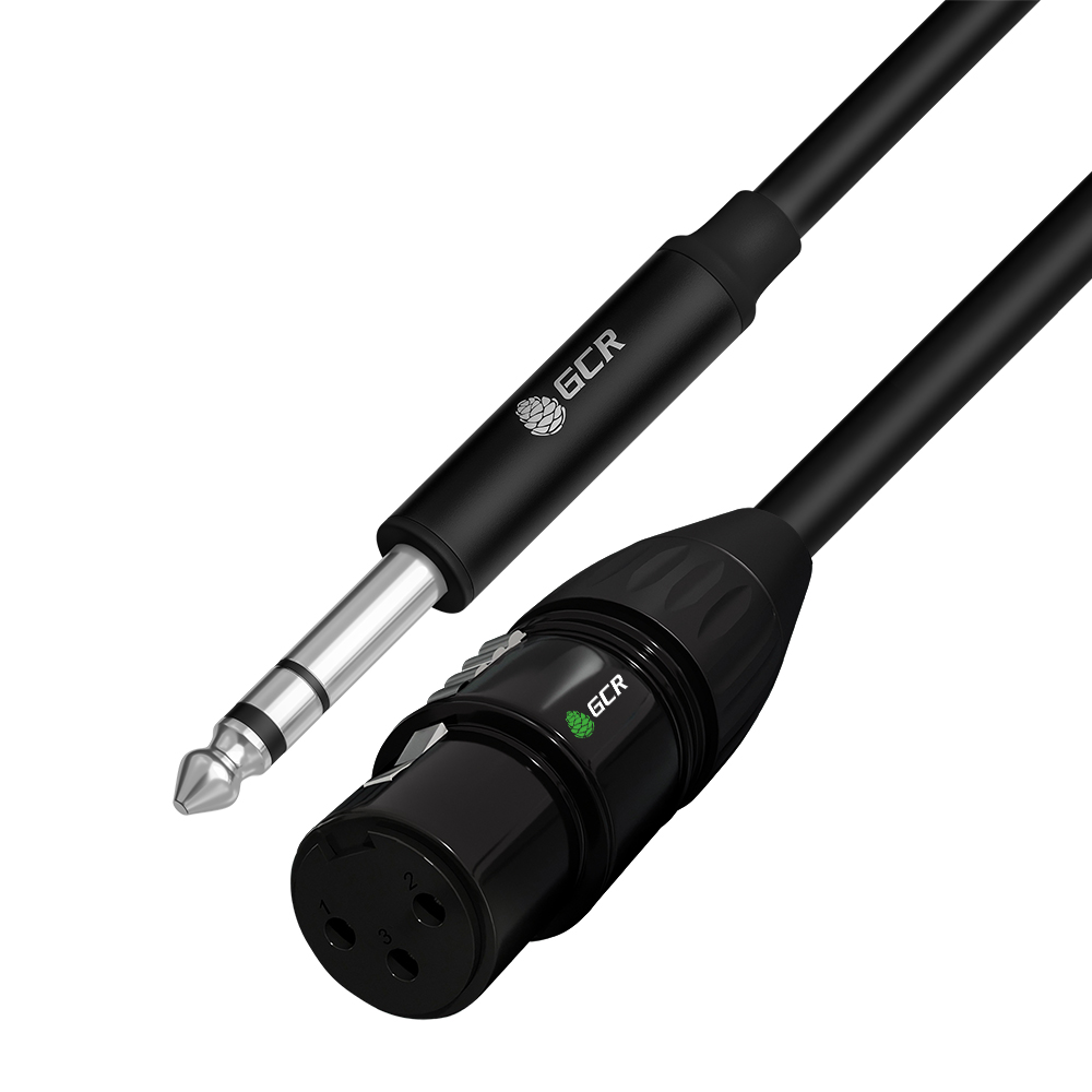 GCR PRO Кабель 10.0m микрофонный stereo jack 6,35mm / XLR, M/F, черный, AL case