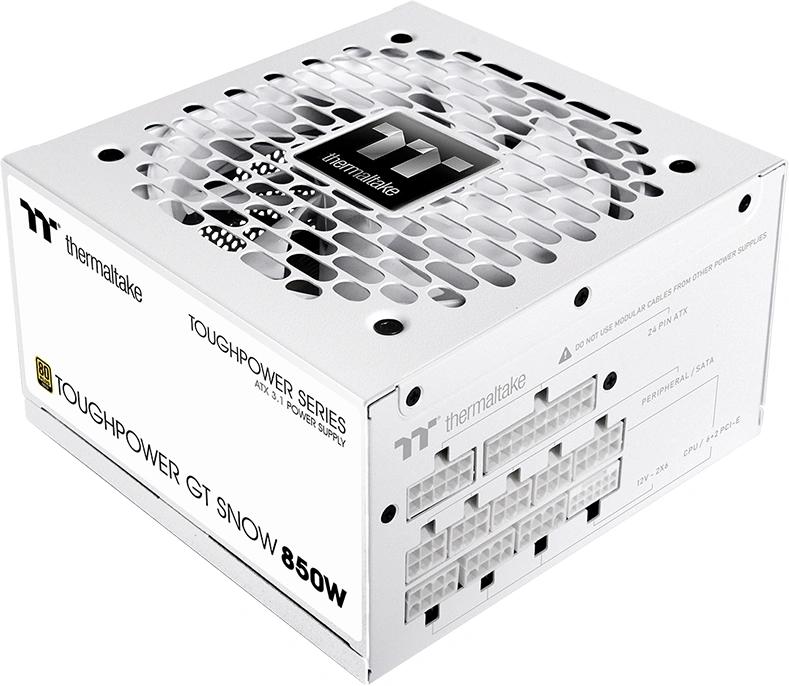 Блок питания Thermaltake ATX 850W Toughpower GT Gen.5 SNOW 80+ gold (20+4pin) APFC 140mm fan 9xSATA Cab Manag RTL [PS-TPT-0850FNFAGE-W]