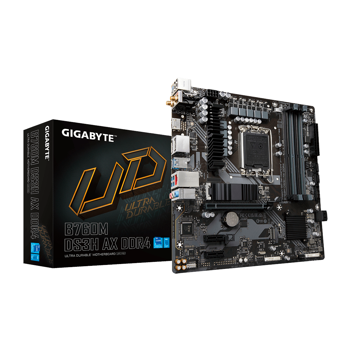 Gigabyte B760M DS3H AX DDR4 {Socket 1700, Intel B760, mATX}
