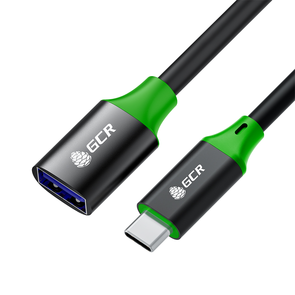 GCR Кабель переходник 1.0m USB 3.0 (USB 3.2 Gen 1) CM/AF, медь, 5 Гбит/с, черный