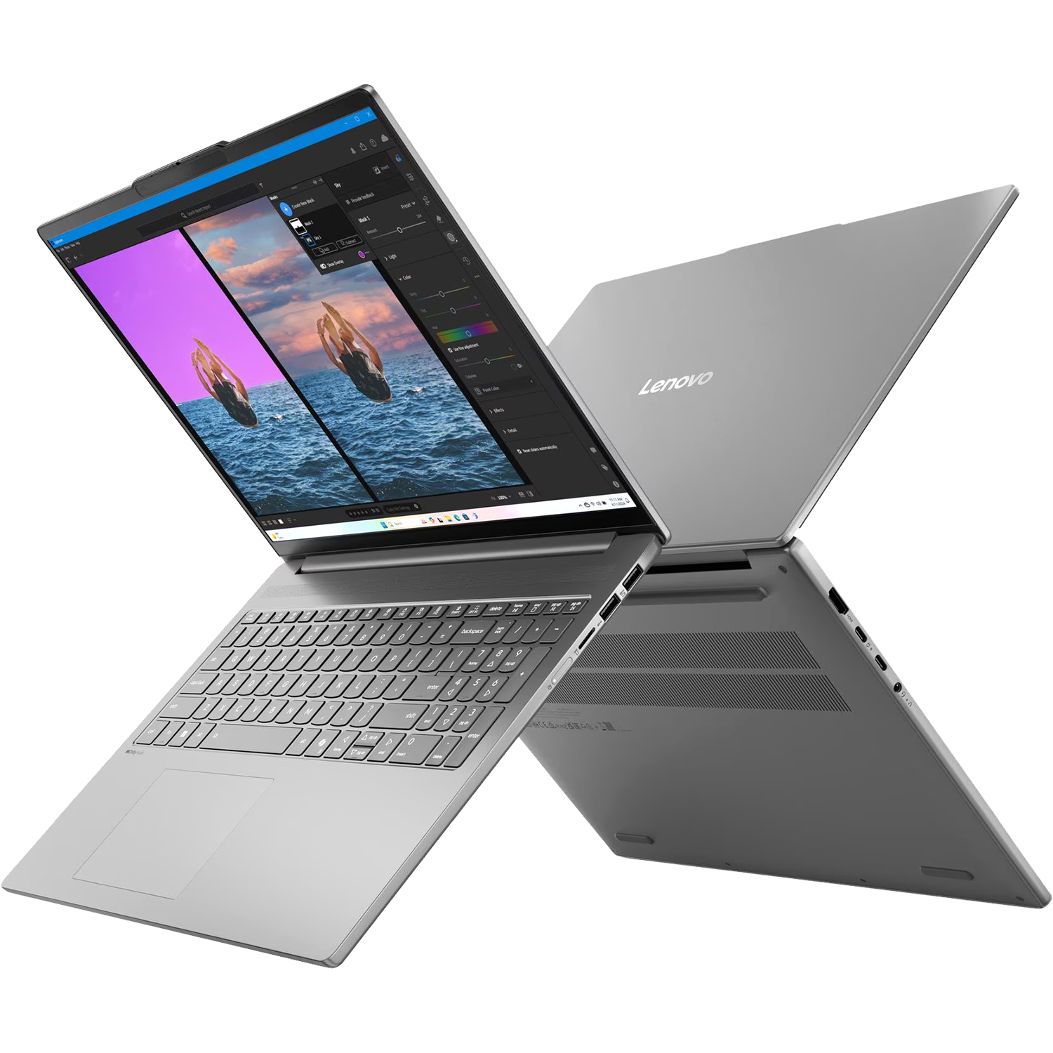 Ноутбук/ Lenovo IdeaPad Slim 5 16AHP10 16"(2880x1800 OLED)/AMD Ryzen 7 8845HS(3.8Ghz)/16384Mb/512PCISSDGb/noDVD/Int:AMD Radeon 780M/Cam/BT/WiFi/80WHr/war 1y/1.76kg/luna grey/noOS + 100W, RU kbd