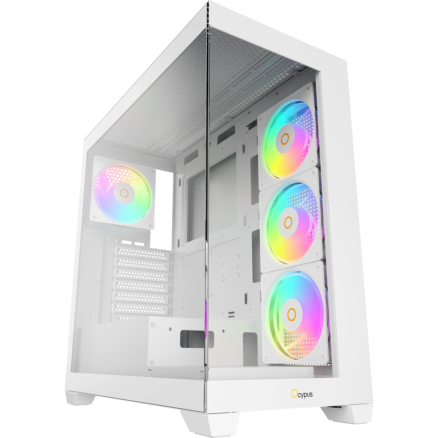 Case Ocypus Gamma C72 WH ARGB  ATX / win / white / 4 ARGB fans / no PSU / Tempered Glass