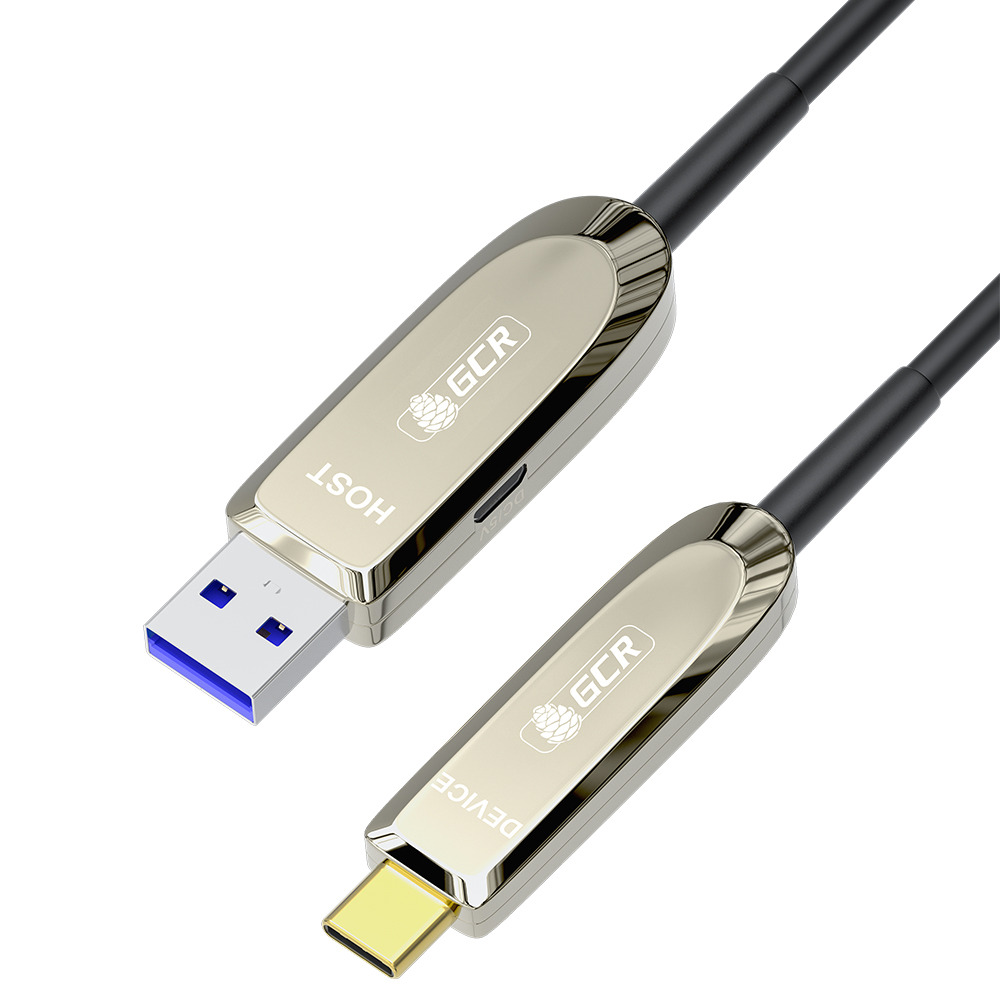 GCR PRO Кабель USB 3.1 (USB 3.2 Gen 2) Type-C, 35.0m, оптический, AM / CM, 10 Гбит/с, черный