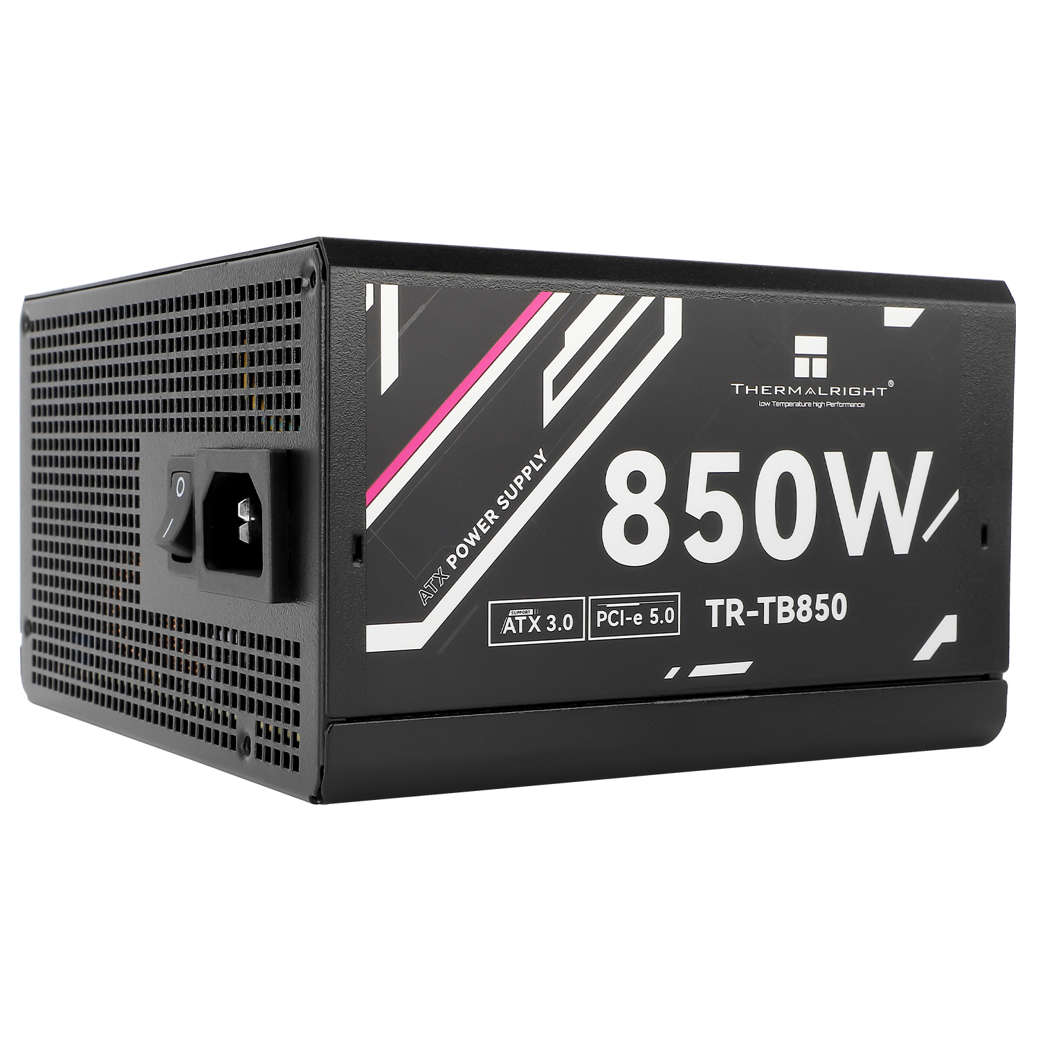 Блок питания 850W/ Power Supply Thermalright, 850W 80+ Bronze (ATX, 3.0, PCIe 5.0, Full modular, 1x24(20+4)pin, 2xCPU 8(4+4)pin, 4xPCIe*2 8(6+2)pin, 3xSATA3, 1x12+4pin (12VHPWR PCIe 5.0 12+4pin 600mm), 3xMOLEX4pin, Active, 120x120mm, 150x140x86mm, APFC, black)