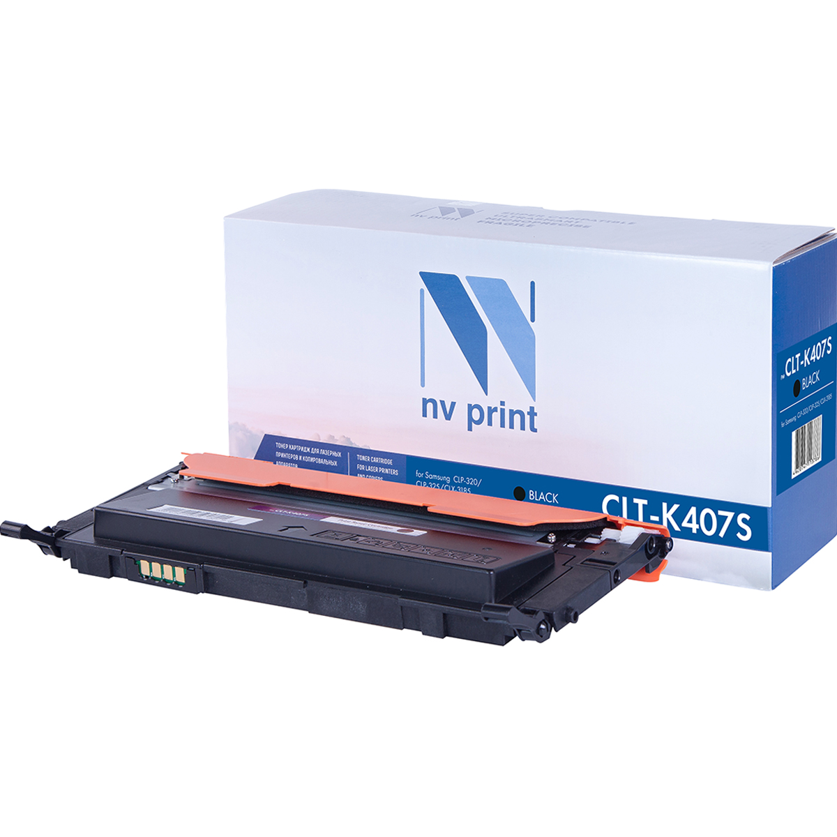 Картридж NVP совместимый NV-CLT-K407S Black для Samsung CLP 320/ 320N/ 325/ 325W/ CLX 3180/ 3180FN/ 3180FW/ 3185/ 3185FW/ 3185N/ 3185FN/ 3185W (1500k)