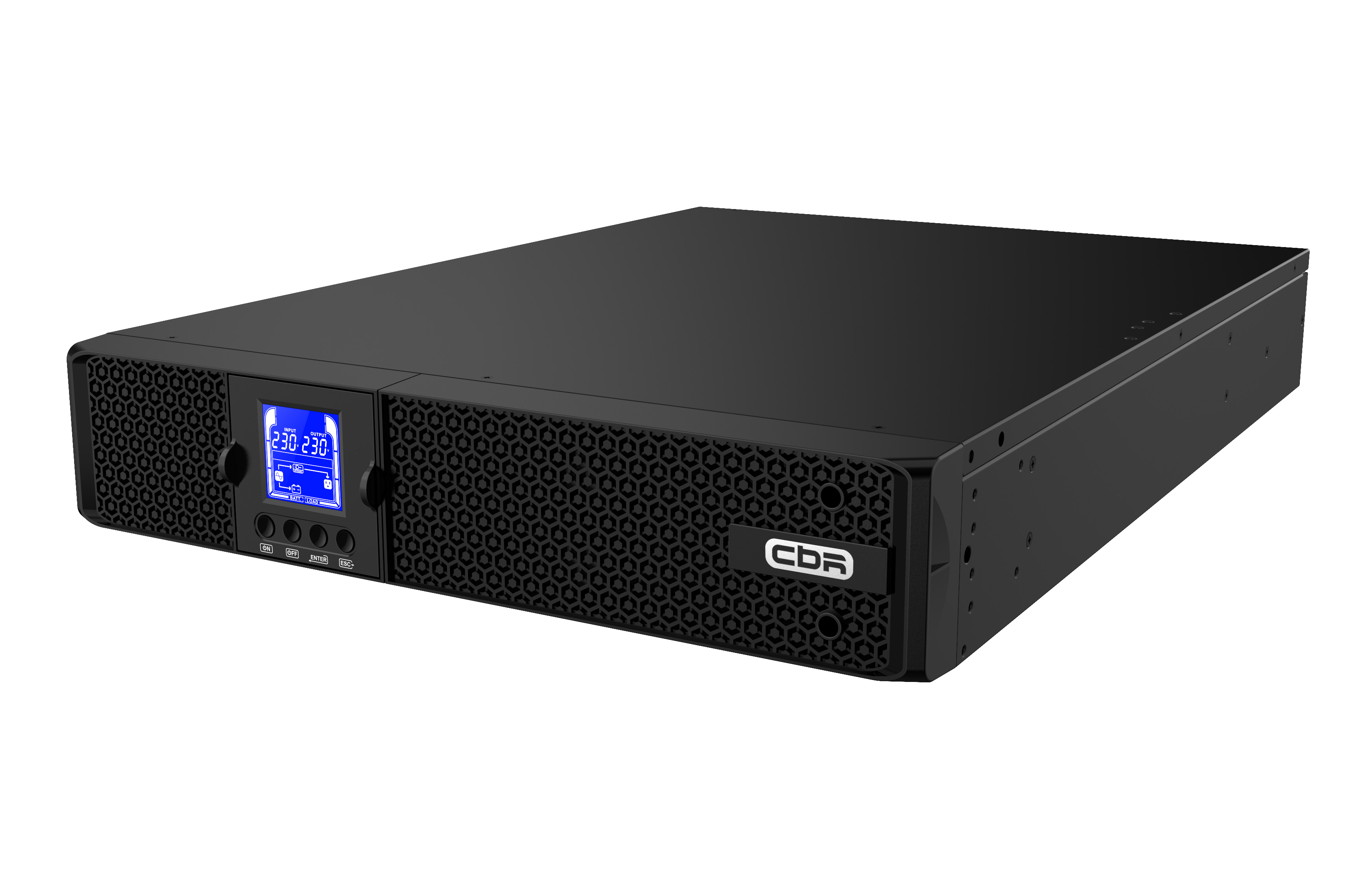 ИБП CBR ESSENCE ESN-3000 RT [Online 3000 VA / 3000 W, Rack/Tower, 8 x C13, 1 х С19, LCD, HID-USB, RS232, EPO, SNMP slot] (ESN-3KRT-9I-LCHERSC)