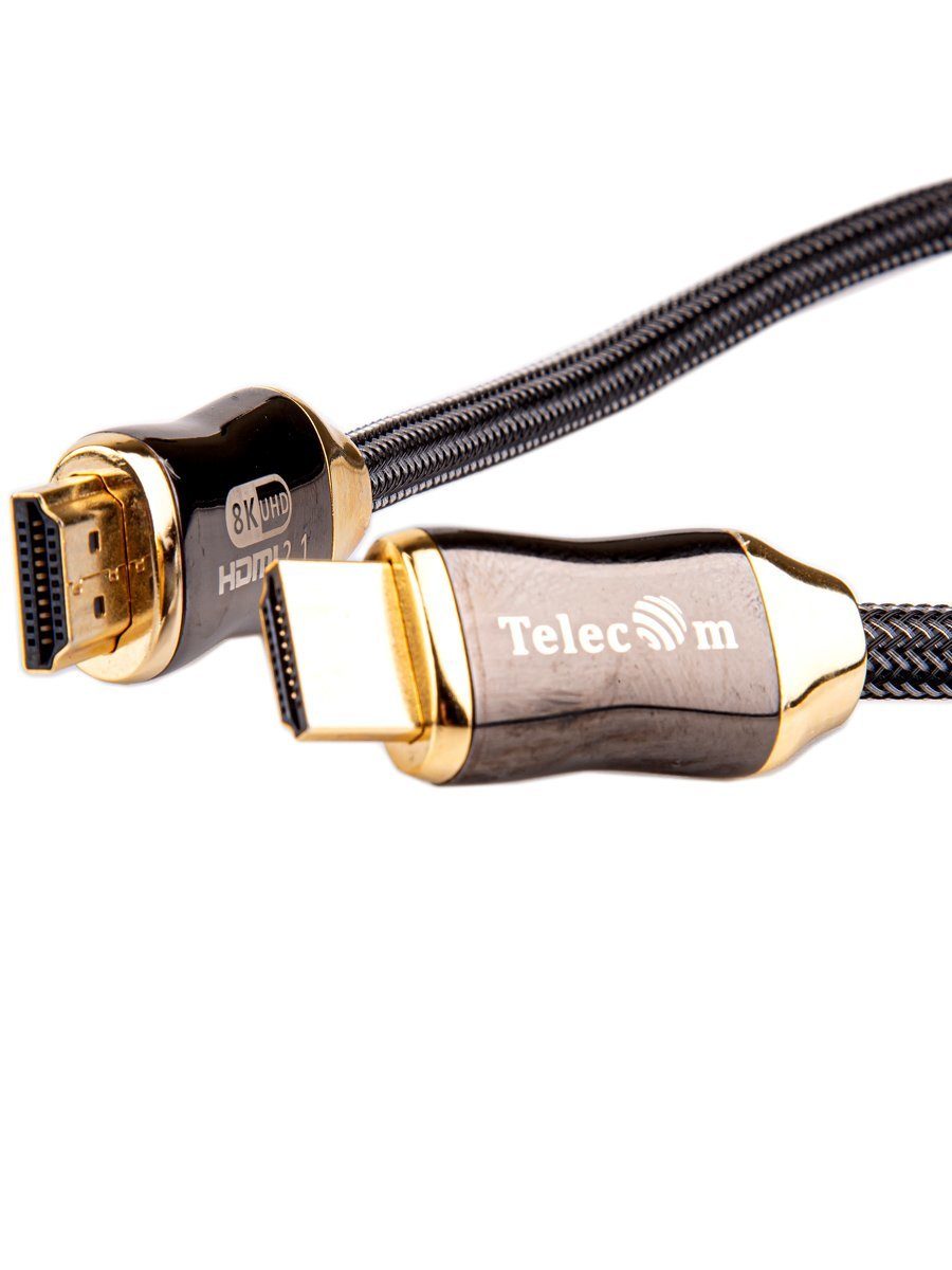 Telecom Кабель HDMI 19M/M,ver. 2.1, 8K@60 Hz 0.5m метал разъемы, нейлоновая оплетка Telecom <TCG300-0.5M>