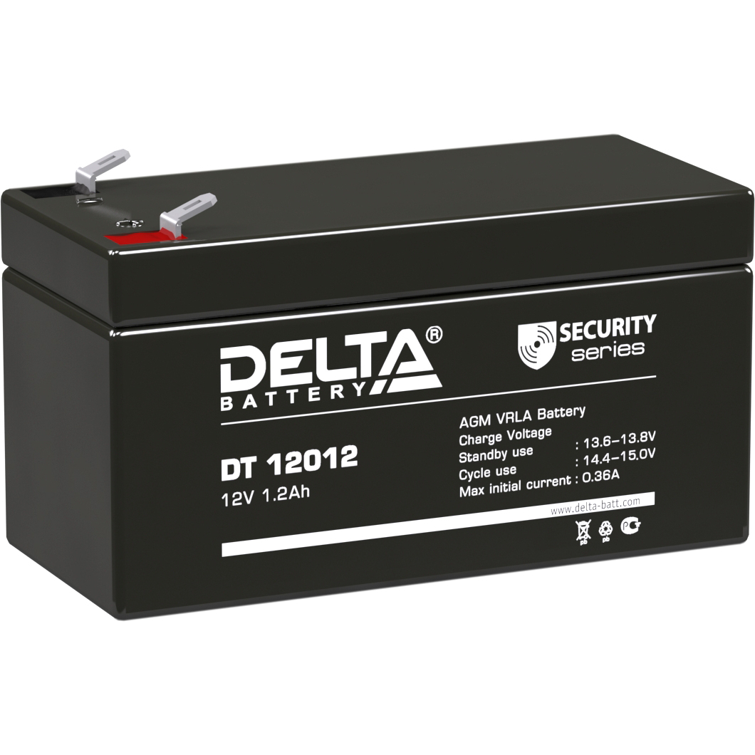 Delta DT 12012 (1.2 А\ч, 12В) свинцово- кислотный аккумулятор