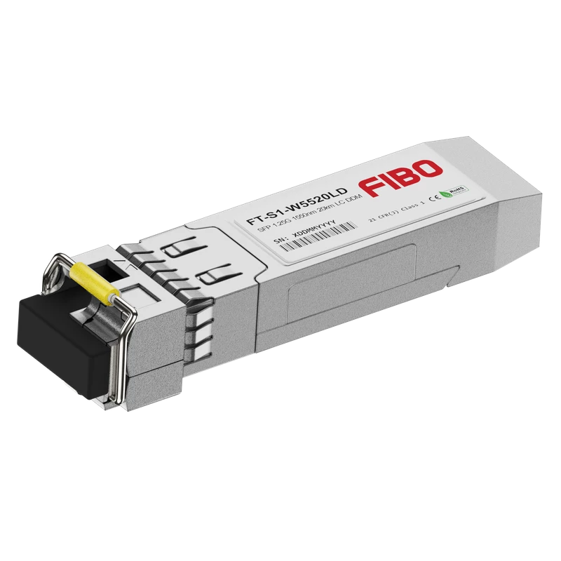 Трансивер/ FIBO FT-S1-W5520LD SFP модуль WDM, 1.25G, 20 км, TX 1550 нм, RX 1310 нм, LC, DDM