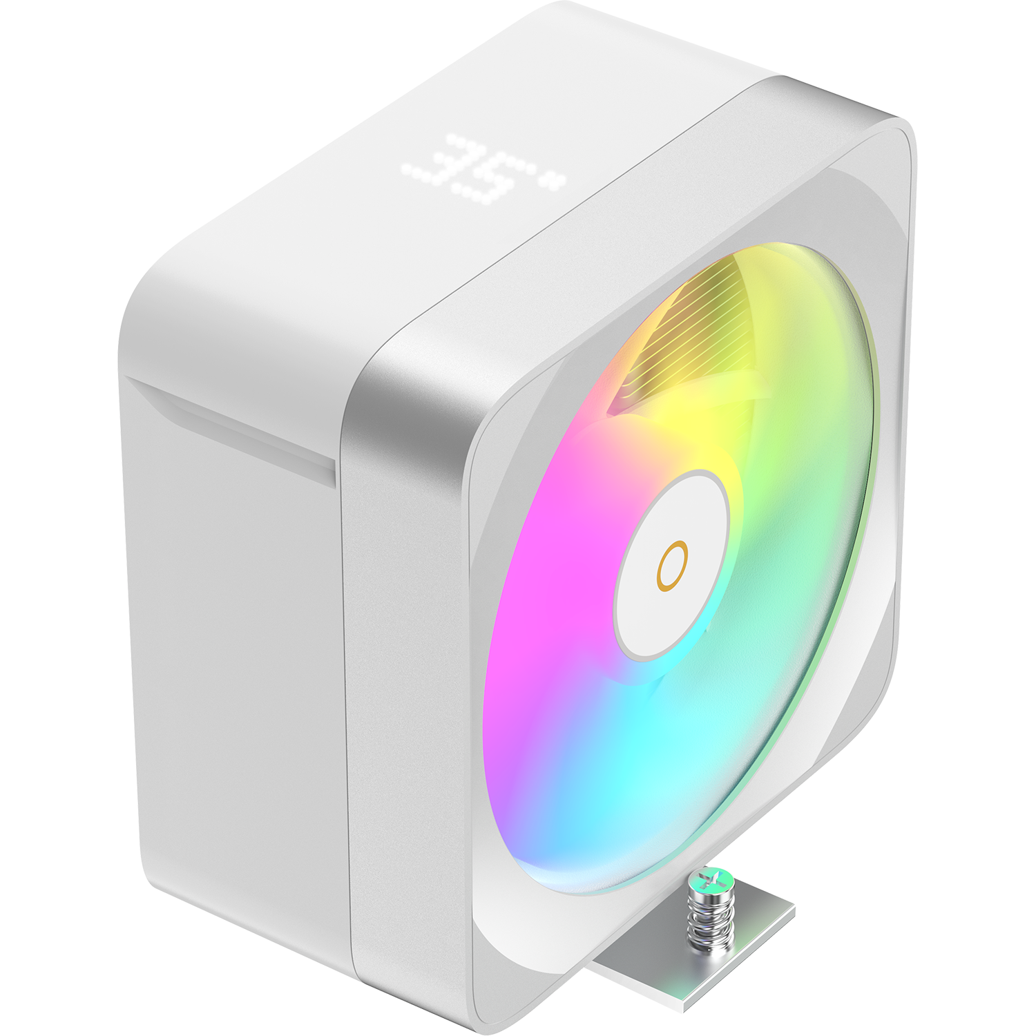 Кулер для процессора/ CPU Cooler Ocypus Delta A40 EX WH Digital (200W, 4-pin PWM, LED temp., 157mm, Al/Cu, 4x6mm, ARGB, 1x120mm, 60CFM, 31dBA, 1600RPM, S: 1851/1700/1200/115X, AM5/AM4, white)